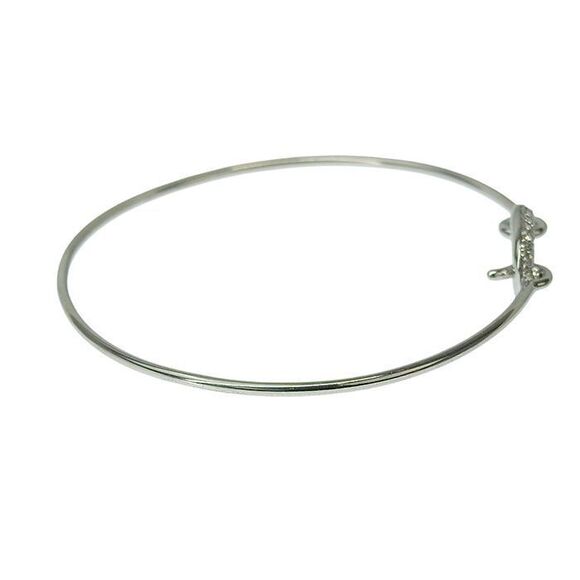 Hermes Ronde Chaine D'ancre Diamond Bangle 18K White Gold 750 White Gold - Picture 5 of 8